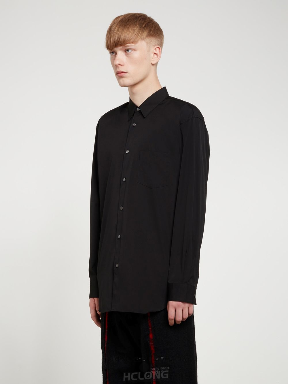 Comme Des Garcons CDG Shirt Forever - Classic Fit Woven Bomulds Shirt Toppe Herre Sort | 36429-MAQS