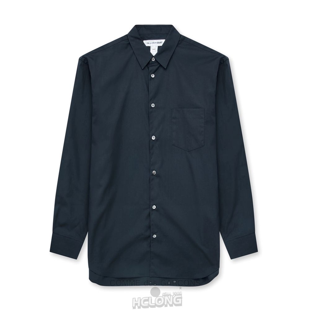 Comme Des Garcons CDG Shirt Forever - Classic Fit Woven Bomulds Shirt Toppe Herre Mørkeblå | 47169-JWLE