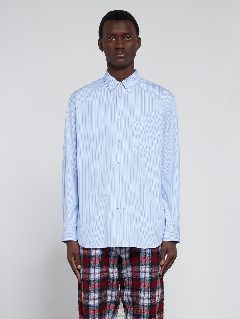 Comme Des Garcons CDG Shirt Forever - Classic Fit Woven Bomulds Shirt Toppe Herre Blå | 53987-SBCY