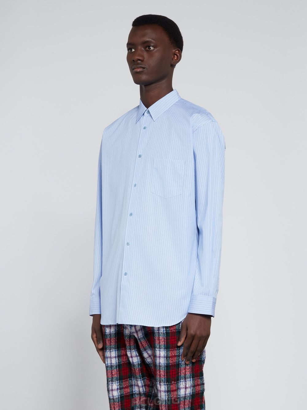 Comme Des Garcons CDG Shirt Forever - Classic Fit Woven Bomulds Shirt Toppe Herre Blå | 53987-SBCY