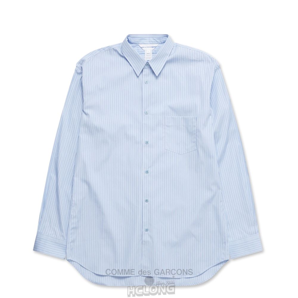 Comme Des Garcons CDG Shirt Forever - Classic Fit Woven Bomulds Shirt Toppe Herre Blå | 53987-SBCY