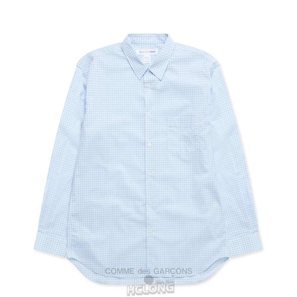 Comme Des Garcons CDG Shirt Forever - Classic Fit Checked Shirt Toppe Herre Blå | 60158-RCHK