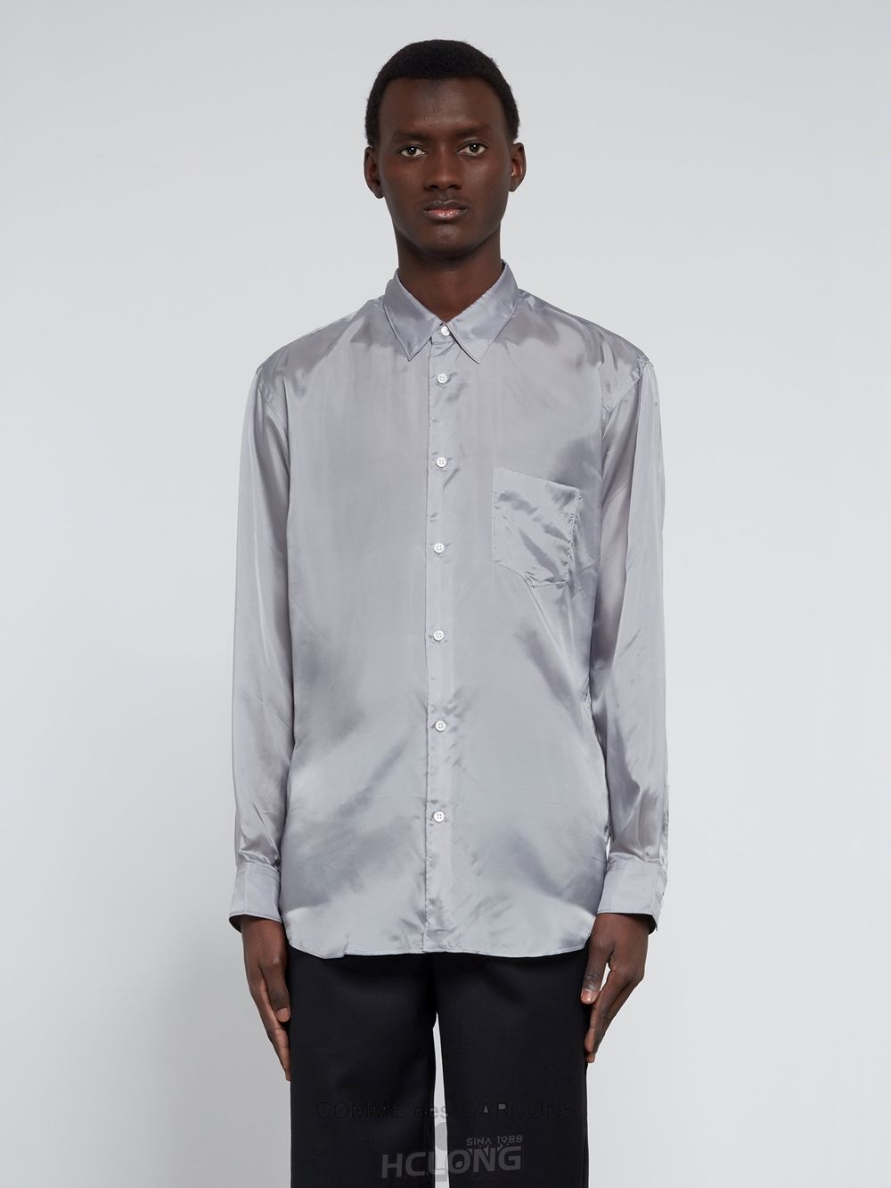 Comme Des Garcons CDG Shirt Forever - Classic Fit Cupro Shirt Toppe Herre Grå | 60249-NKTW