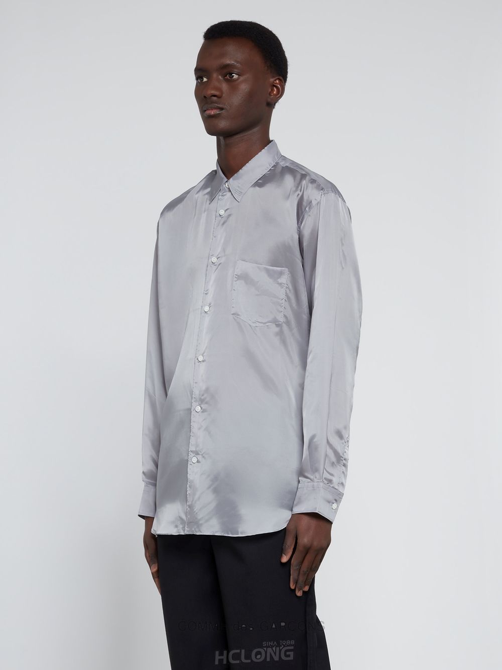 Comme Des Garcons CDG Shirt Forever - Classic Fit Cupro Shirt Toppe Herre Grå | 60249-NKTW