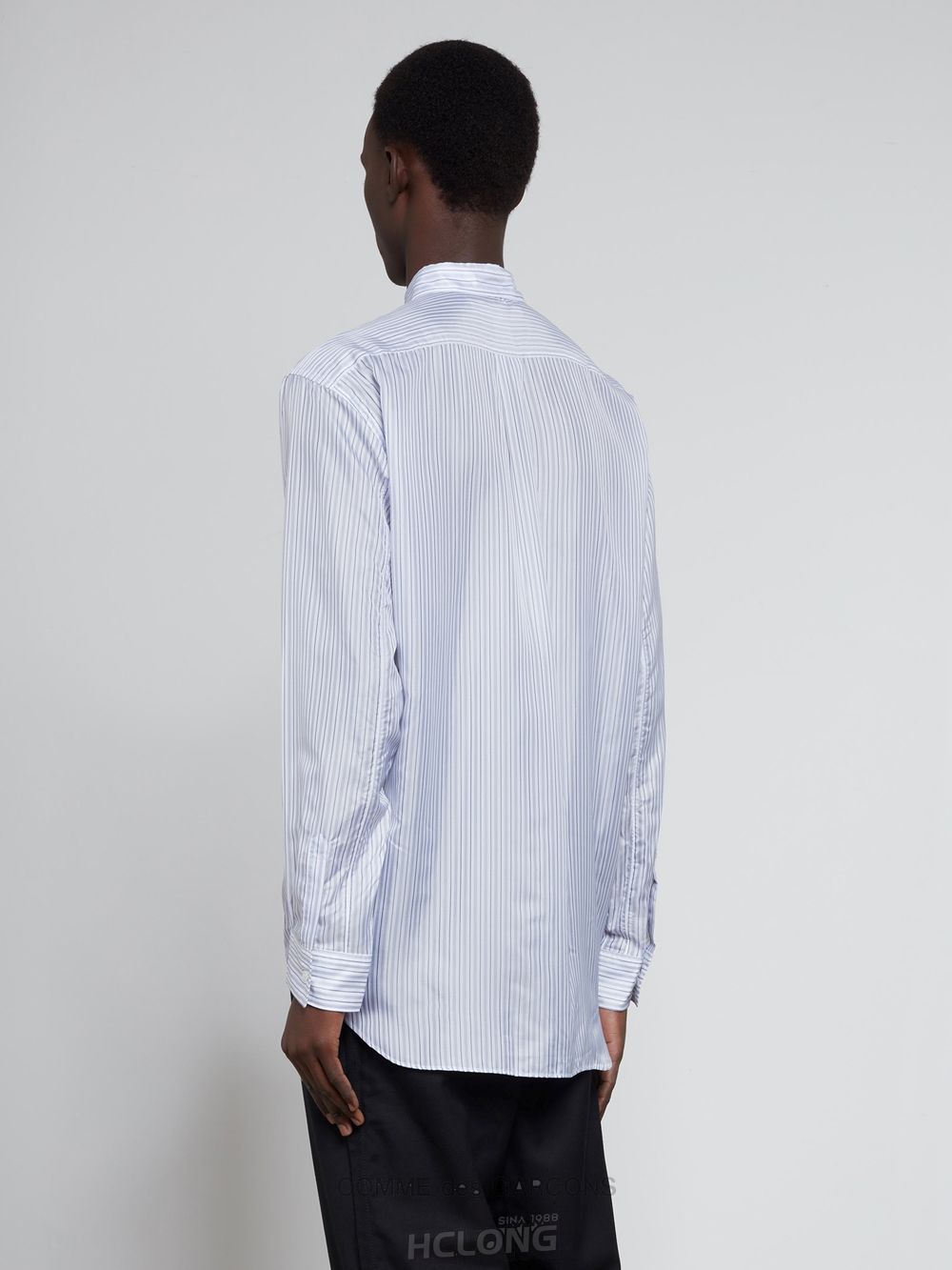 Comme Des Garcons CDG Shirt Forever - Classic Fit Cupro Shirt Toppe Herre Stripe 1 | 60251-SWGO