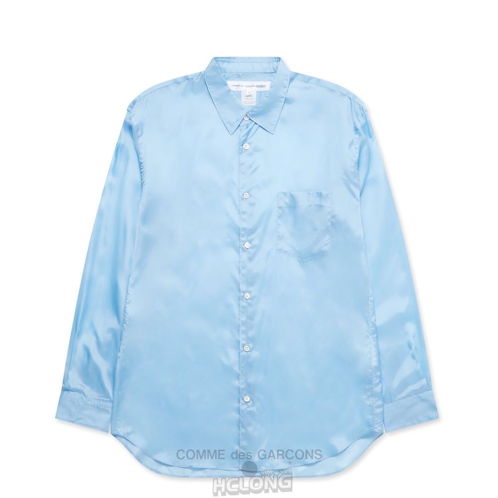 Comme Des Garcons CDG Shirt Forever - Classic Fit Cupro Shirt Toppe Herre Blå | 60927-OFTG