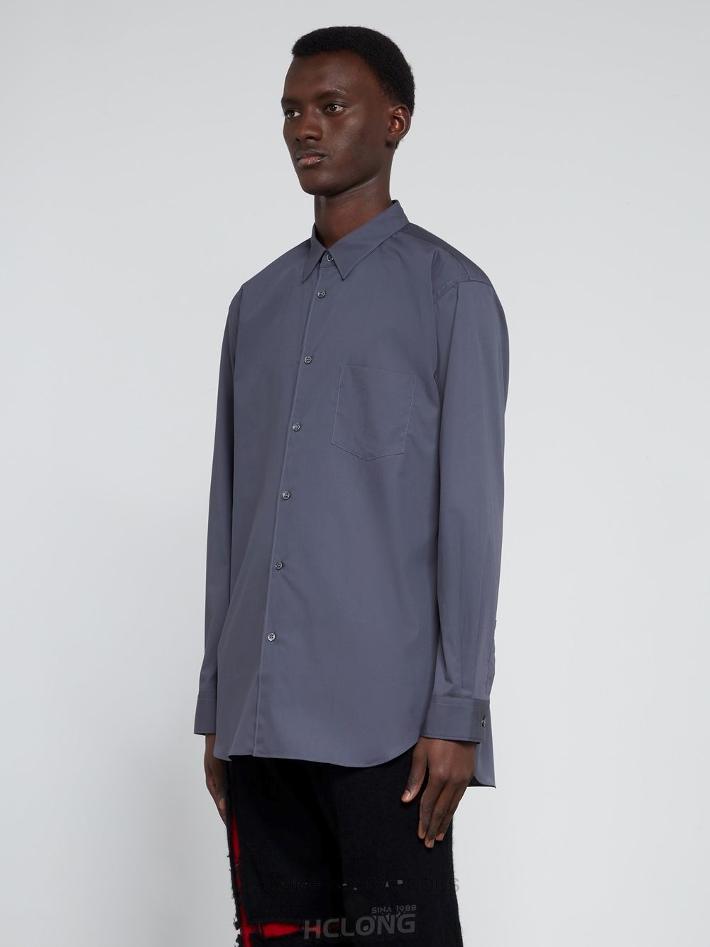 Comme Des Garcons CDG Shirt Forever - Classic Fit Woven Bomulds Shirt Toppe Herre Grå | 61523-MXVP