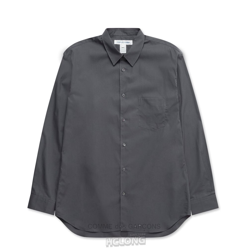 Comme Des Garcons CDG Shirt Forever - Classic Fit Woven Bomulds Shirt Toppe Herre Grå | 61523-MXVP