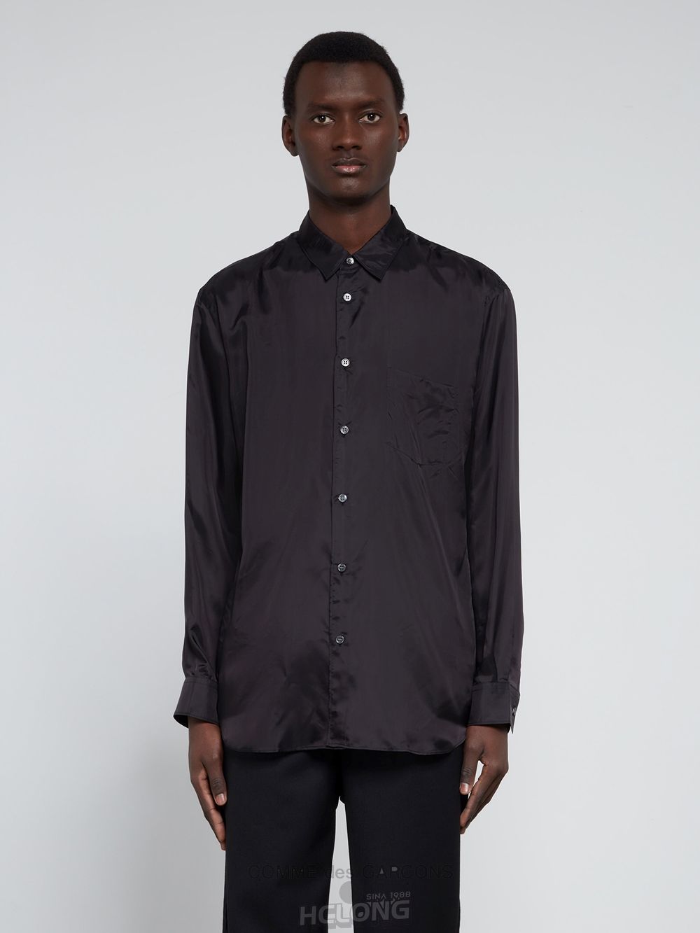 Comme Des Garcons CDG Shirt Forever - Classic Fit Cupro Shirt Toppe Herre Sort | 62140-DQLR