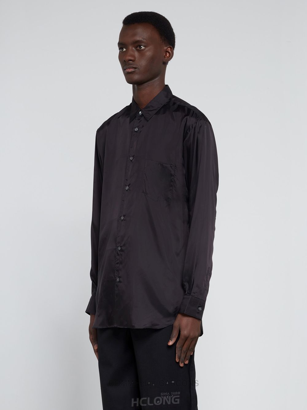 Comme Des Garcons CDG Shirt Forever - Classic Fit Cupro Shirt Toppe Herre Sort | 62140-DQLR