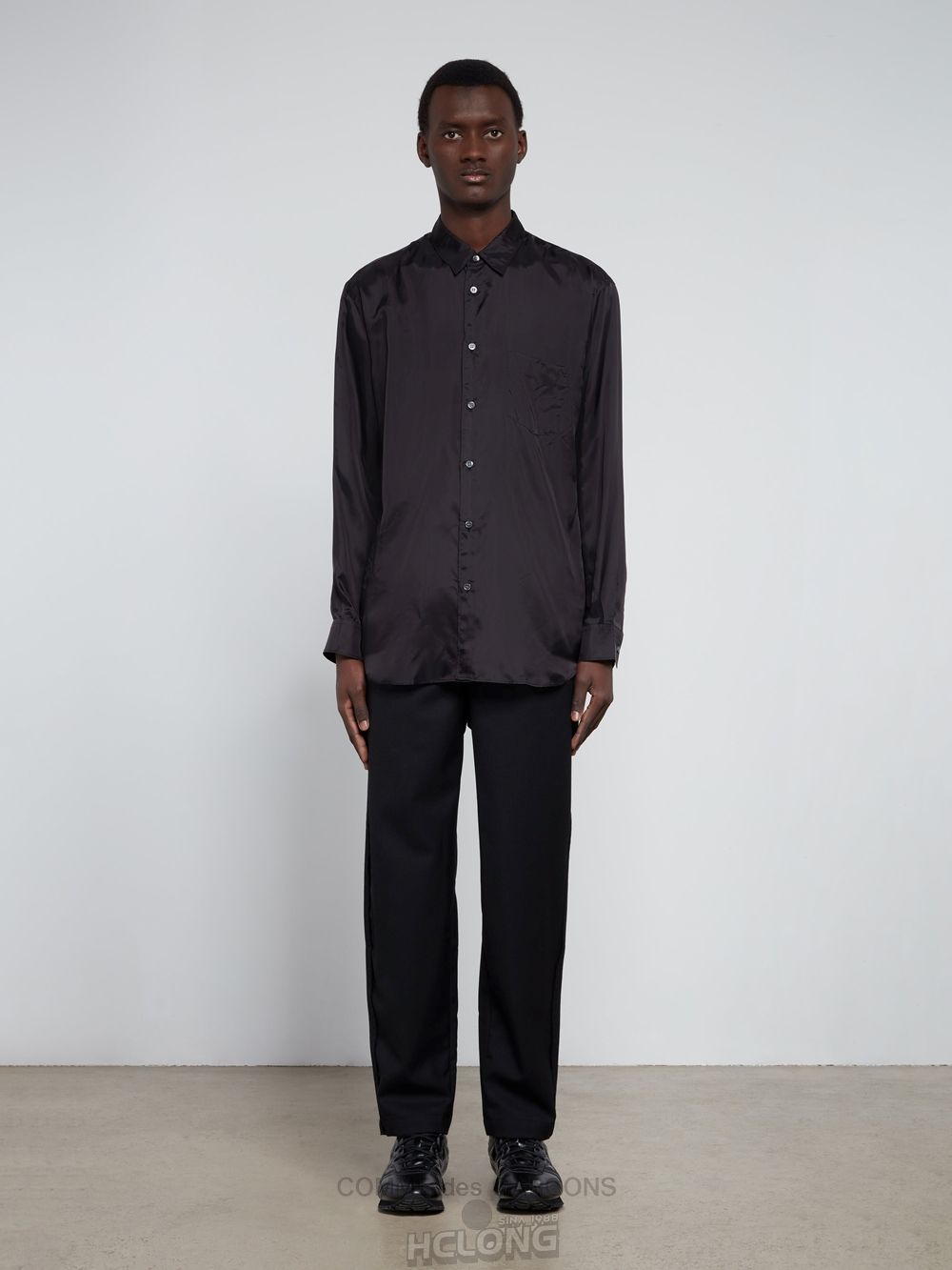 Comme Des Garcons CDG Shirt Forever - Classic Fit Cupro Shirt Toppe Herre Sort | 62140-DQLR