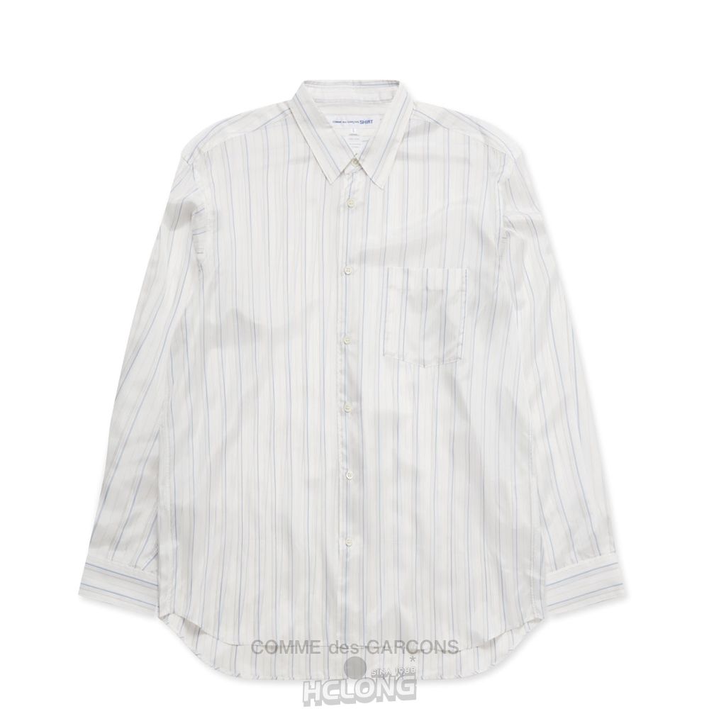 Comme Des Garcons CDG Shirt Forever - Classic Fit Cupro Shirt Toppe Herre Stripe 2 | 64310-RLZT