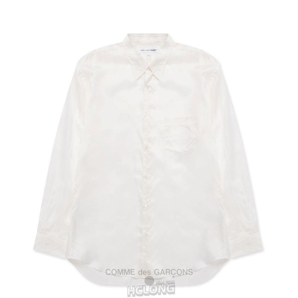 Comme Des Garcons CDG Shirt Forever - Classic Fit Cupro Shirt Toppe Herre Hvide | 64382-RDAC