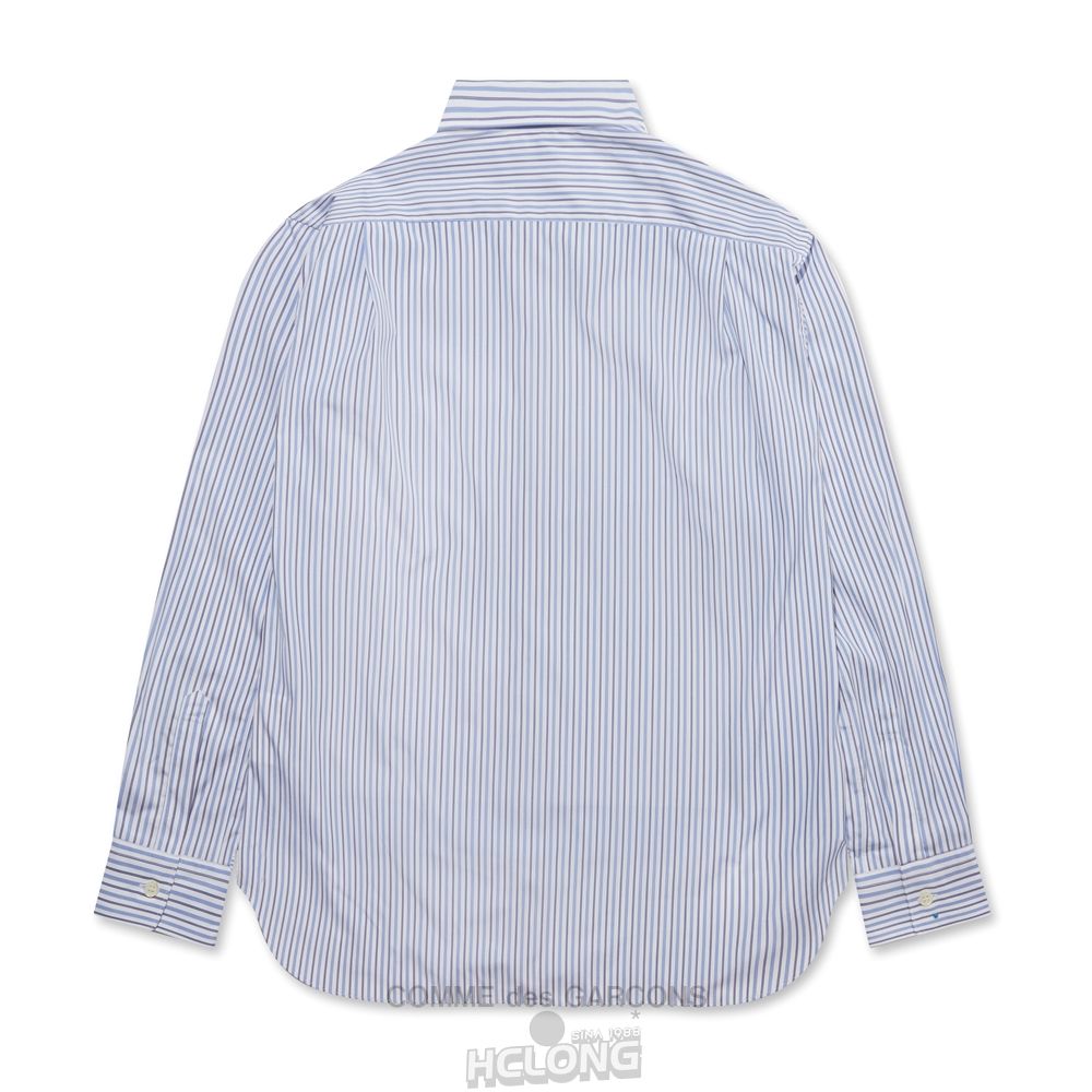 Comme Des Garcons CDG Shirt Forever - Classic Fit Contrast Stripe Shirt Toppe Herre Stripe/Mix | 68942-ROUJ