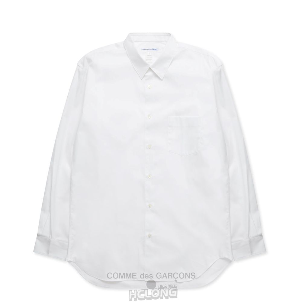 Comme Des Garcons CDG Shirt Forever - Classic Fit Woven Bomulds Shirt Toppe Herre Hvide | 69214-VFJM