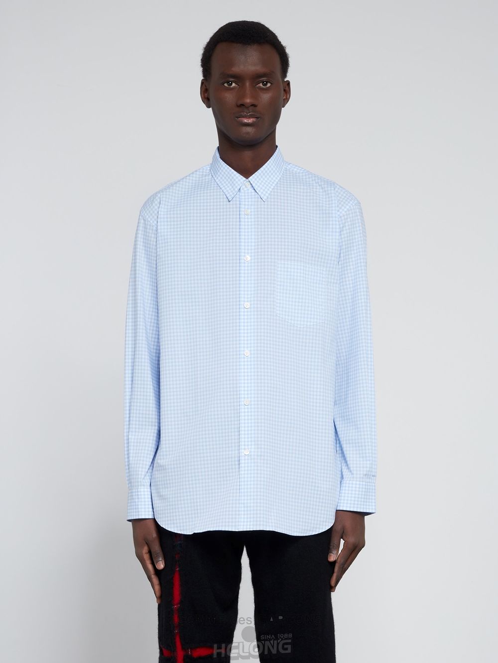 Comme Des Garcons CDG Shirt Forever - Classic Fit Checked Shirt Toppe Herre Blå | 70483-ZOIR