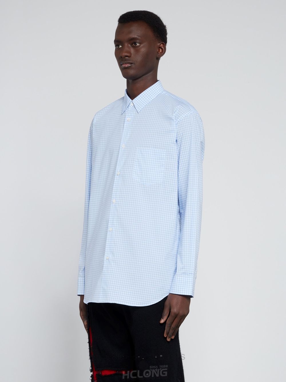 Comme Des Garcons CDG Shirt Forever - Classic Fit Checked Shirt Toppe Herre Blå | 70483-ZOIR