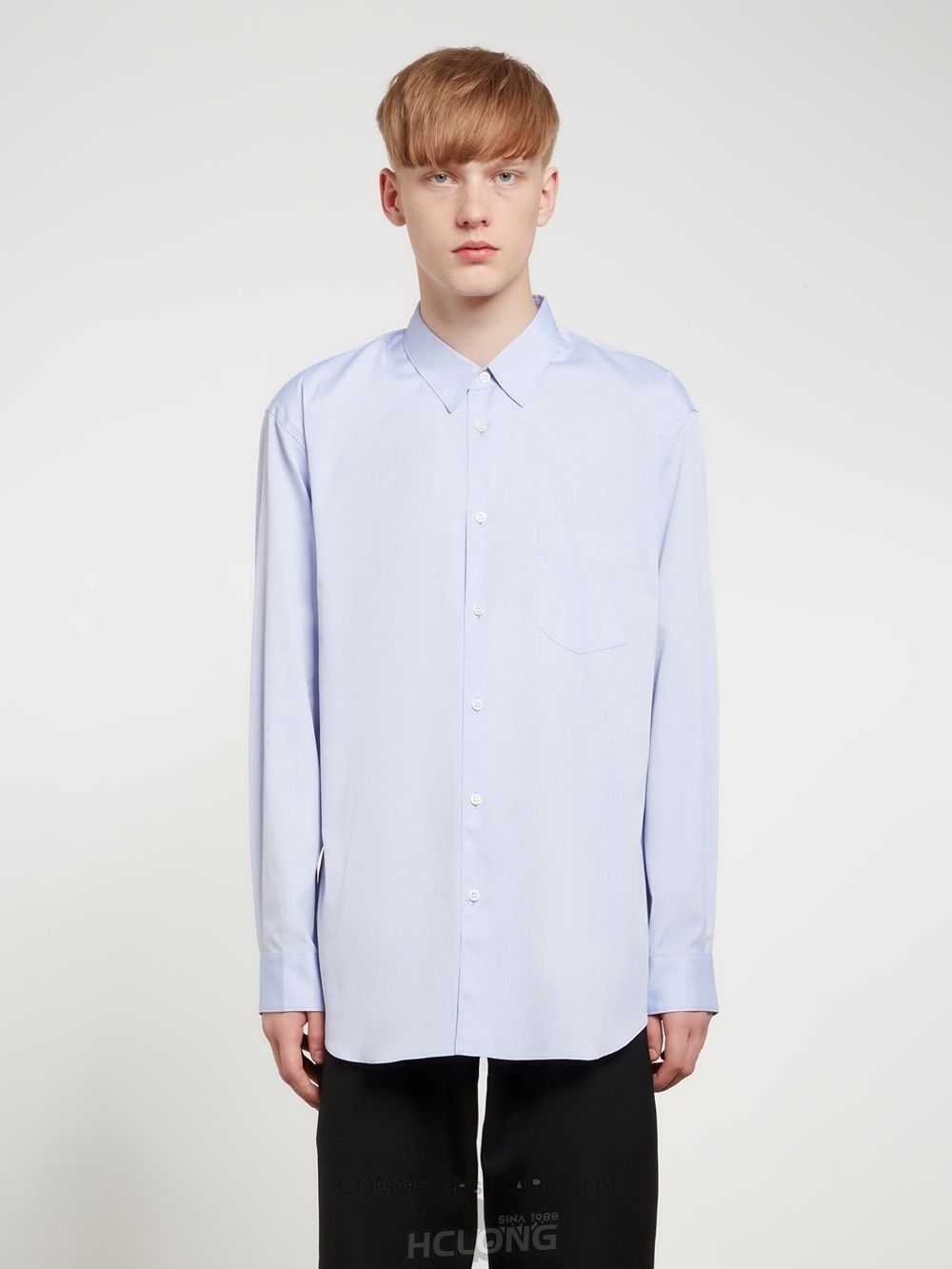 Comme Des Garcons CDG Shirt Forever - Classic Fit Woven Bomulds Shirt Toppe Herre Lyseblå | 72451-WDOE