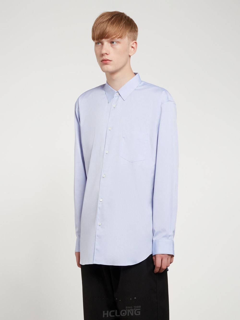 Comme Des Garcons CDG Shirt Forever - Classic Fit Woven Bomulds Shirt Toppe Herre Lyseblå | 72451-WDOE