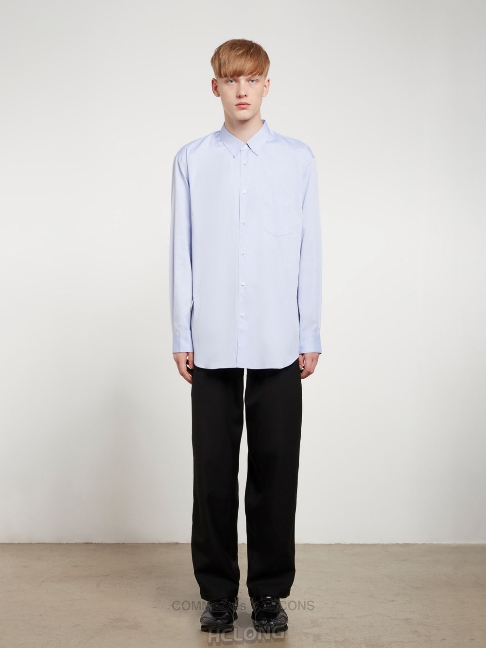 Comme Des Garcons CDG Shirt Forever - Classic Fit Woven Bomulds Shirt Toppe Herre Lyseblå | 72451-WDOE