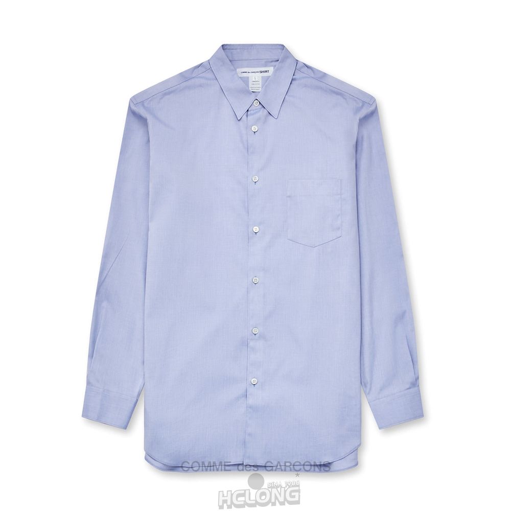 Comme Des Garcons CDG Shirt Forever - Classic Fit Woven Bomulds Shirt Toppe Herre Lyseblå | 72451-WDOE