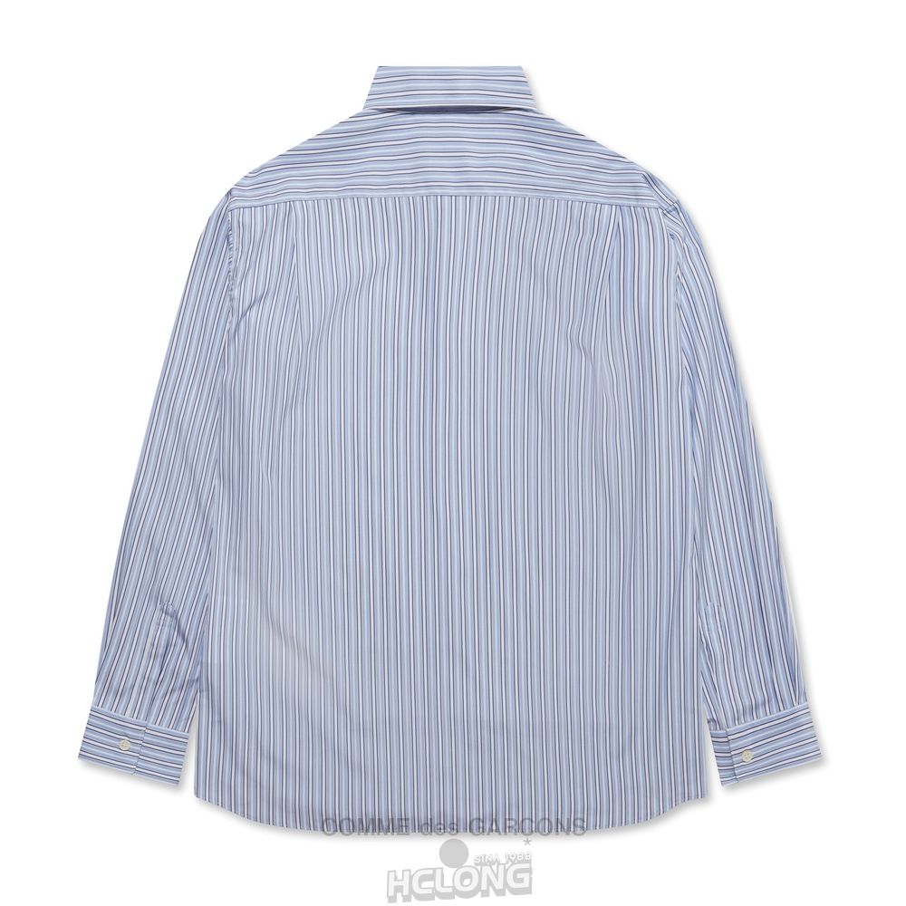 Comme Des Garcons CDG Shirt Forever - Classic Fit Square Patchwork Stripe Shirt Toppe Herre Stripe/Mix | 82035-KCGX