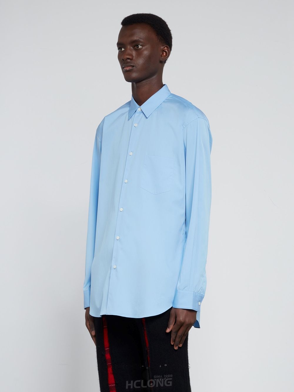 Comme Des Garcons CDG Shirt Forever - Classic Fit Woven Bomulds Shirt Toppe Herre Blå | 85064-IYNM