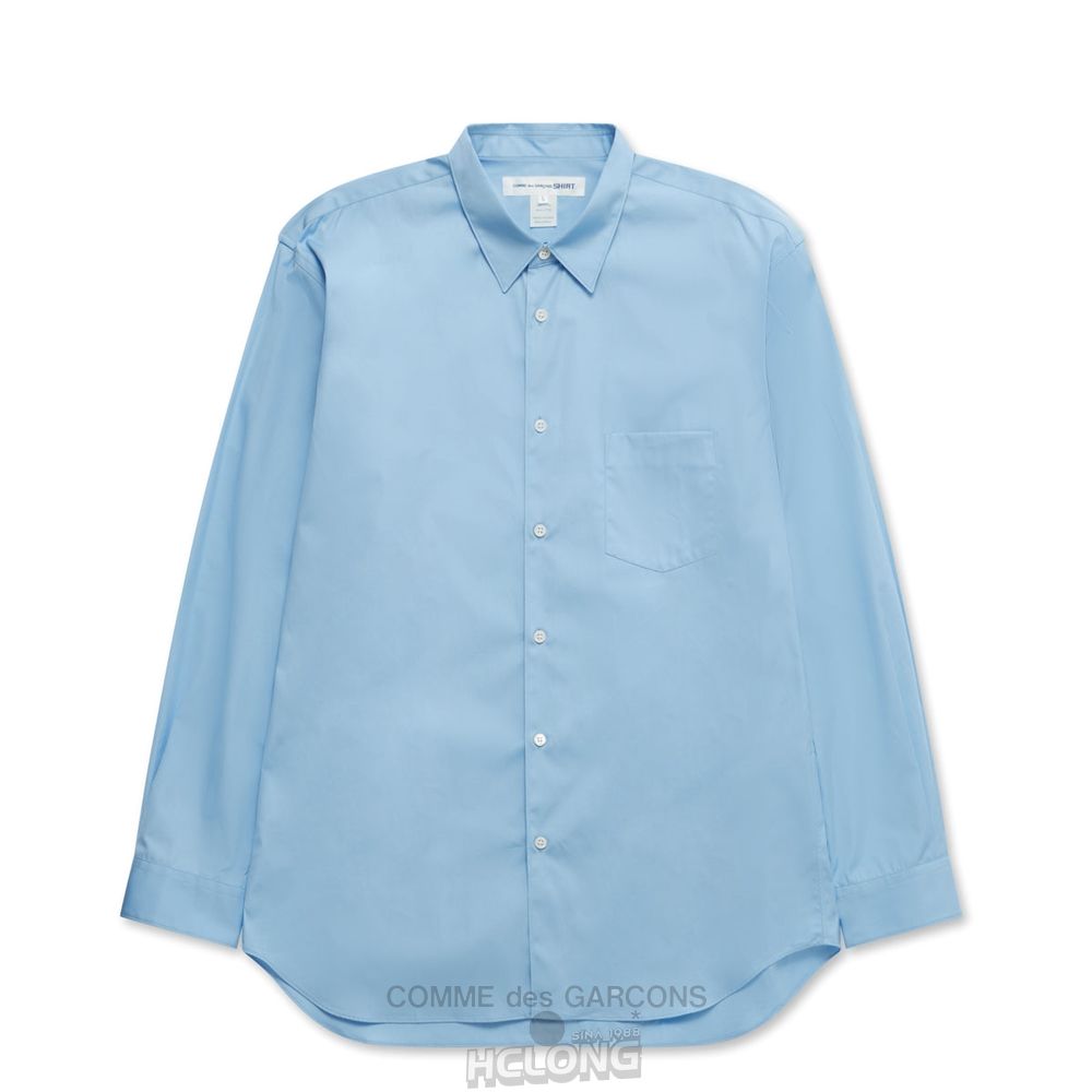 Comme Des Garcons CDG Shirt Forever - Classic Fit Woven Bomulds Shirt Toppe Herre Blå | 85064-IYNM