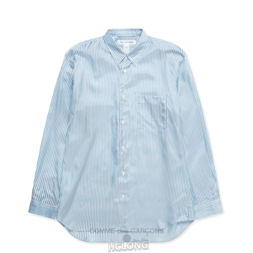 Comme Des Garcons CDG Shirt Forever - Classic Fit Cupro Shirt Toppe Herre Blå | 86315-NMPR