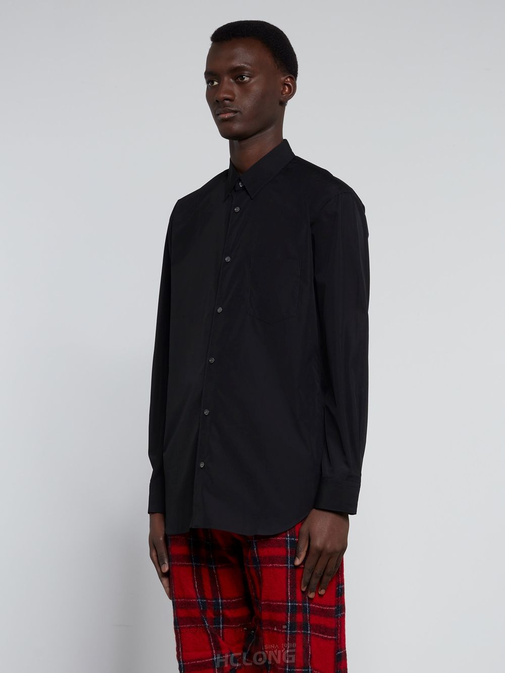 Comme Des Garcons CDG Shirt Forever - Classic Fit Woven Bomulds Shirt Toppe Herre Sort | 96478-GQRO