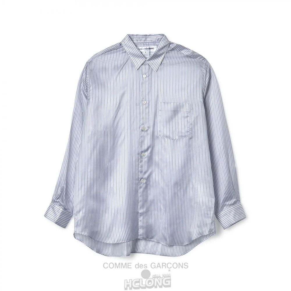 Comme Des Garcons CDG Shirt Forever / FZ-B142-PER-1 / CUPRO SHIRT Toppe Herre Blå | 01364-JZBE