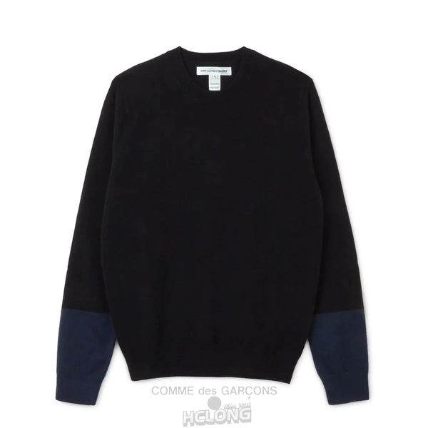 Comme Des Garcons CDG Shirt Forever / FZ-N112-PER-1 / Pullover Crew neck Strikkevarer Herre Sort Mørkeblå | 04379-PDIO