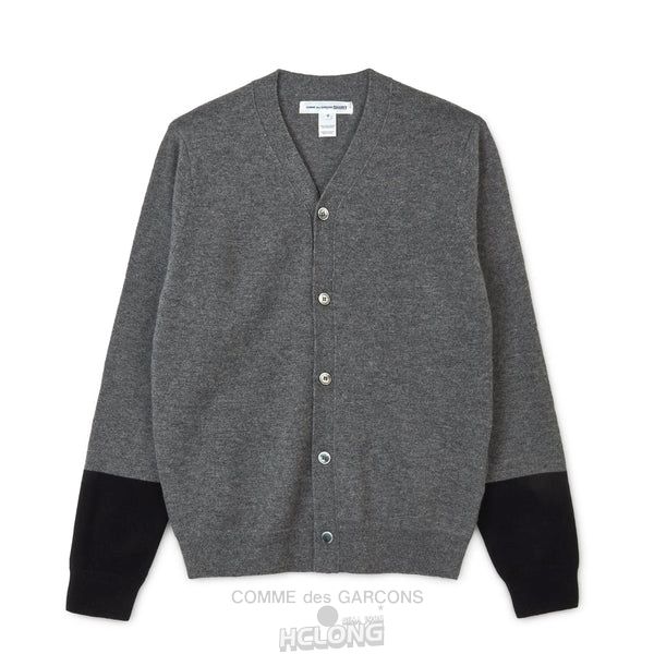 Comme Des Garcons CDG Shirt Forever / FZ-N109-PER-3 / Cardigan V-neck Strikkevarer Herre Grå Sort | 29371-ISEF