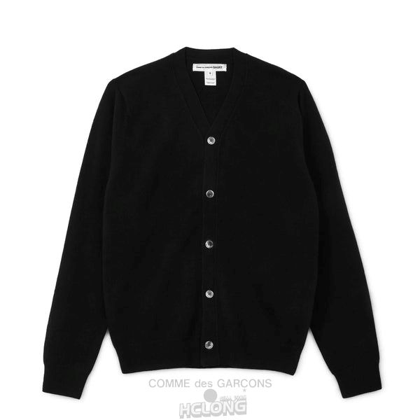 Comme Des Garcons CDG Shirt Forever / FZ-N105-PER-1 / Cardigan V-neck Strikkevarer Herre Sort | 35067-KLYQ