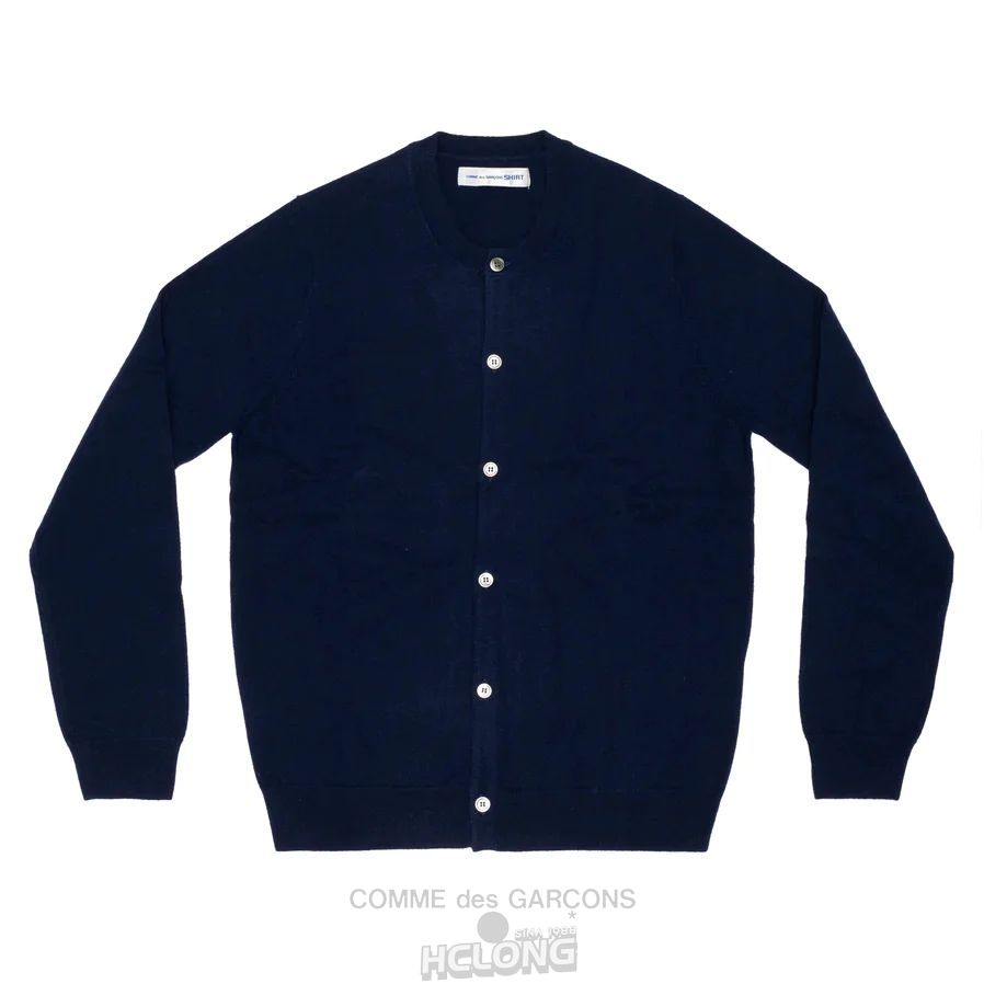 Comme Des Garcons CDG Shirt Forever / FZ-N106-PER-2 / Cardigan Crew neck Strikkevarer Herre Mørkeblå | 41736-WSFZ