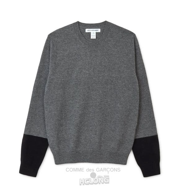 Comme Des Garcons CDG Shirt Forever / FZ-N112-PER-3 / Pullover Crew neck Strikkevarer Herre Grå Sort | 64321-AKUY