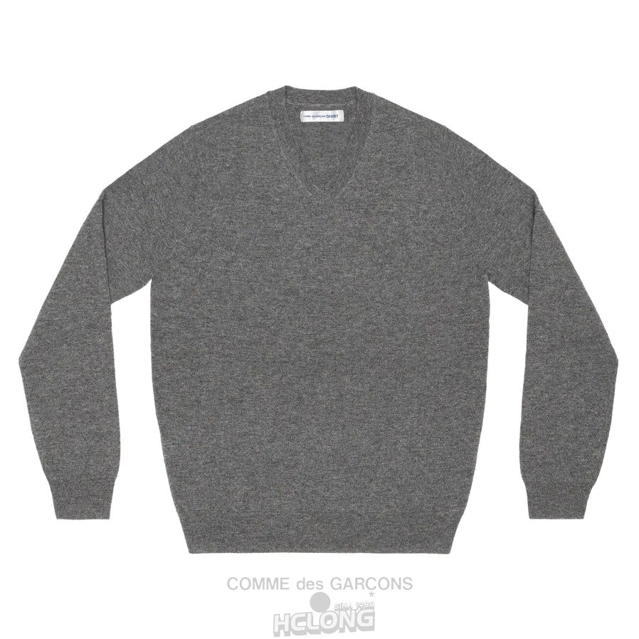 Comme Des Garcons CDG Shirt Forever / FZ-N107-PER-3 / Pullover V-neck Strikkevarer Herre Grå | 65297-QBYX