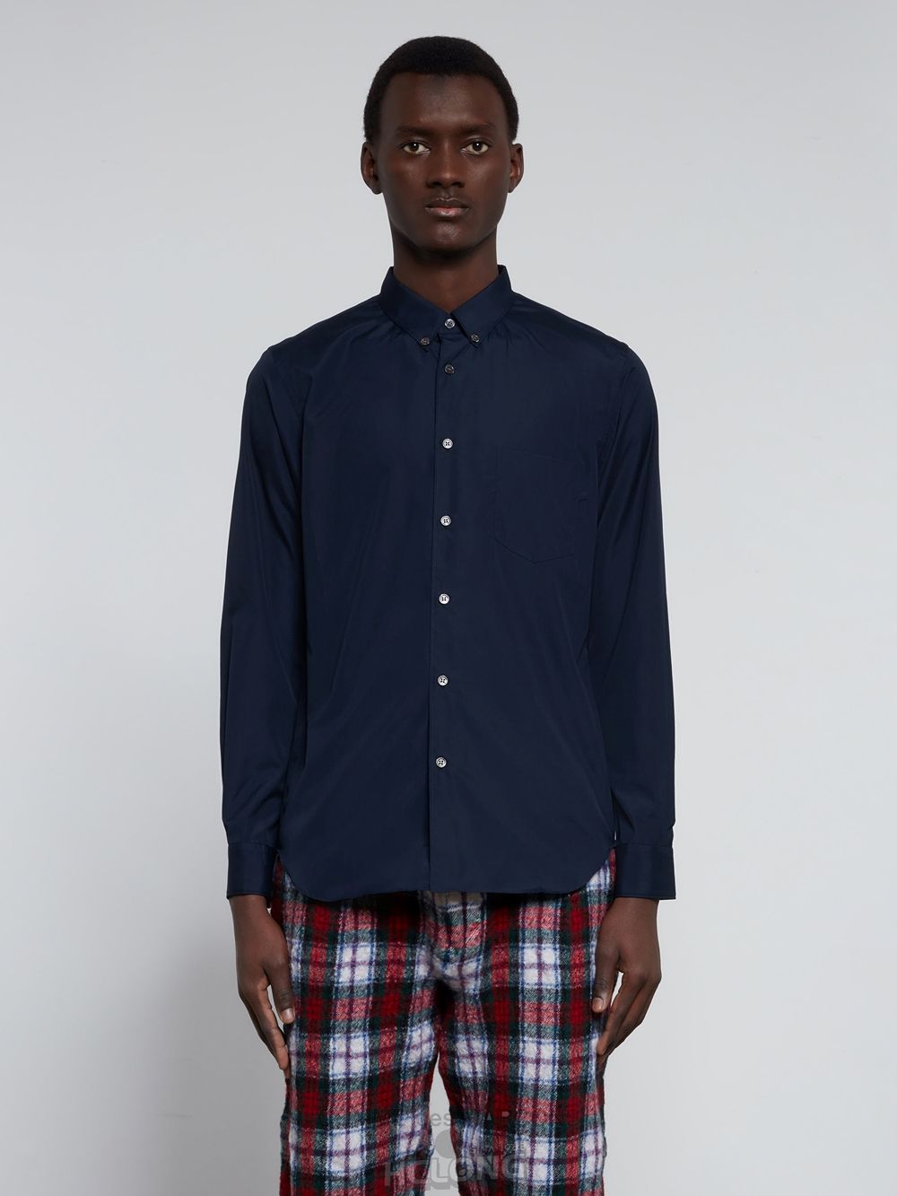 Comme Des Garcons CDG Shirt Forever - Slim Fit Button-Down Bomulds Shirt Toppe Herre Mørkeblå | 30582-RDYW