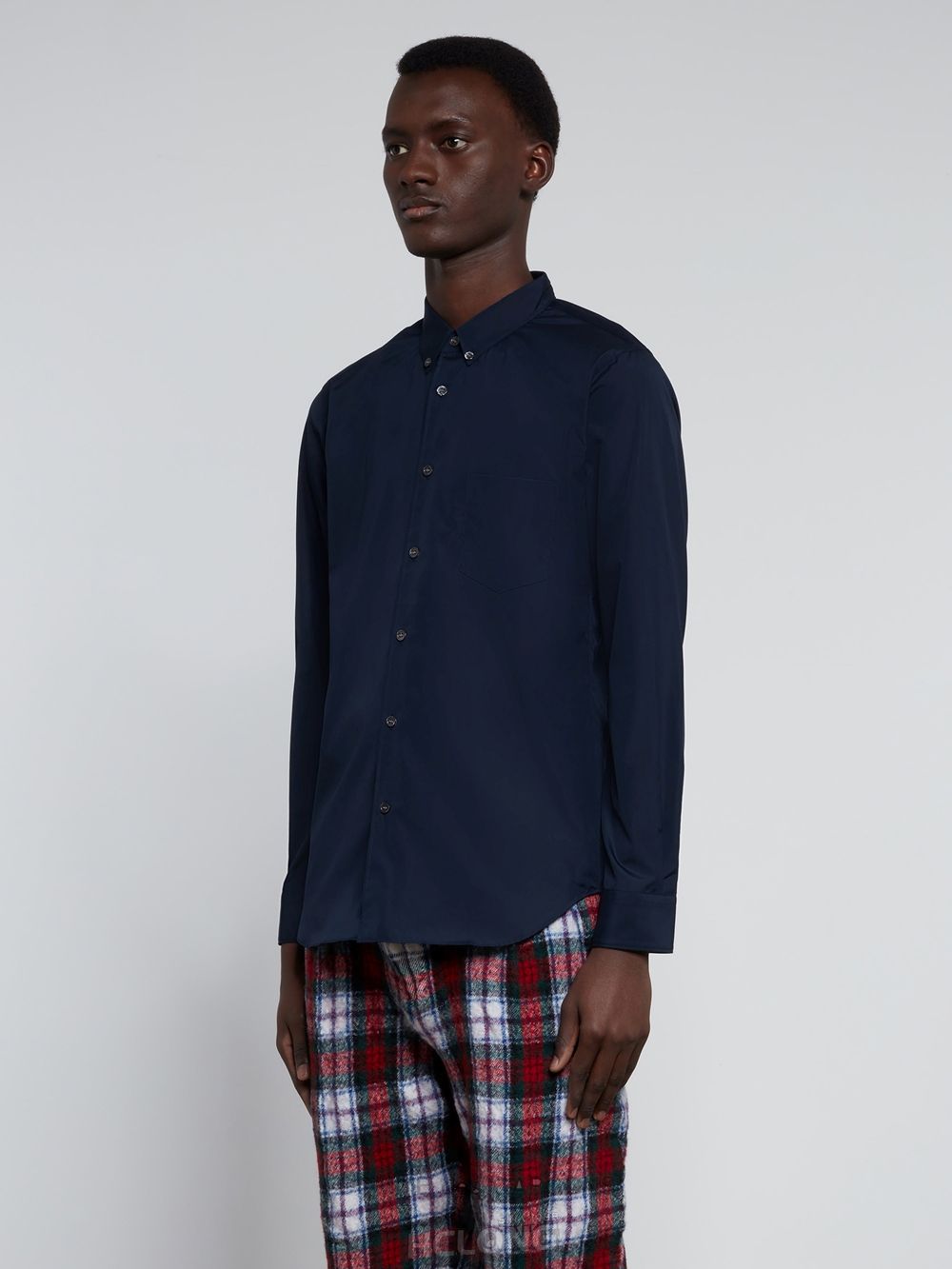 Comme Des Garcons CDG Shirt Forever - Slim Fit Button-Down Bomulds Shirt Toppe Herre Mørkeblå | 30582-RDYW