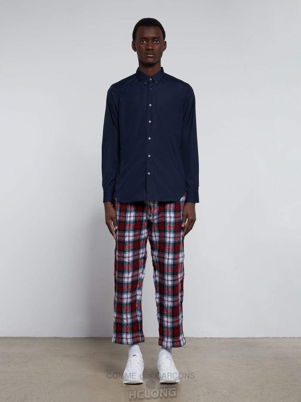 Comme Des Garcons CDG Shirt Forever - Slim Fit Button-Down Bomulds Shirt Toppe Herre Mørkeblå | 30582-RDYW