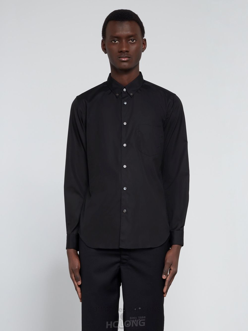 Comme Des Garcons CDG Shirt Forever - Slim Fit Button-Down Bomulds Shirt Toppe Herre Sort | 46072-XSRL