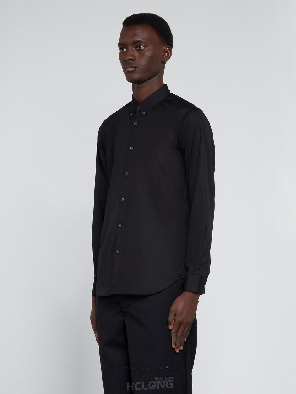 Comme Des Garcons CDG Shirt Forever - Slim Fit Button-Down Bomulds Shirt Toppe Herre Sort | 46072-XSRL