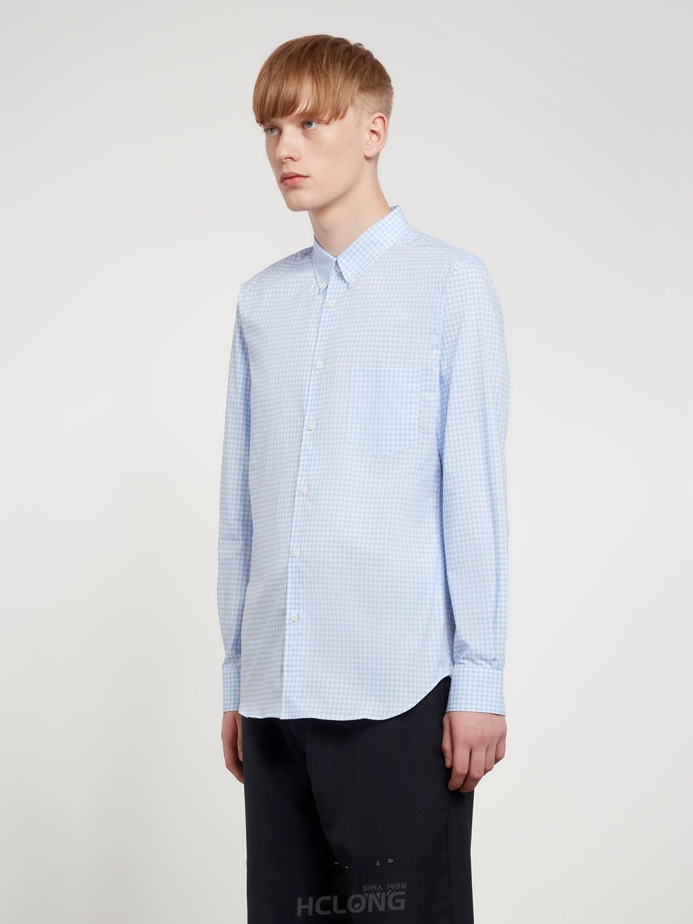 Comme Des Garcons CDG Shirt Forever - Slim Fit Button-Down Checked Shirt Toppe Herre Blå | 49621-TWFP