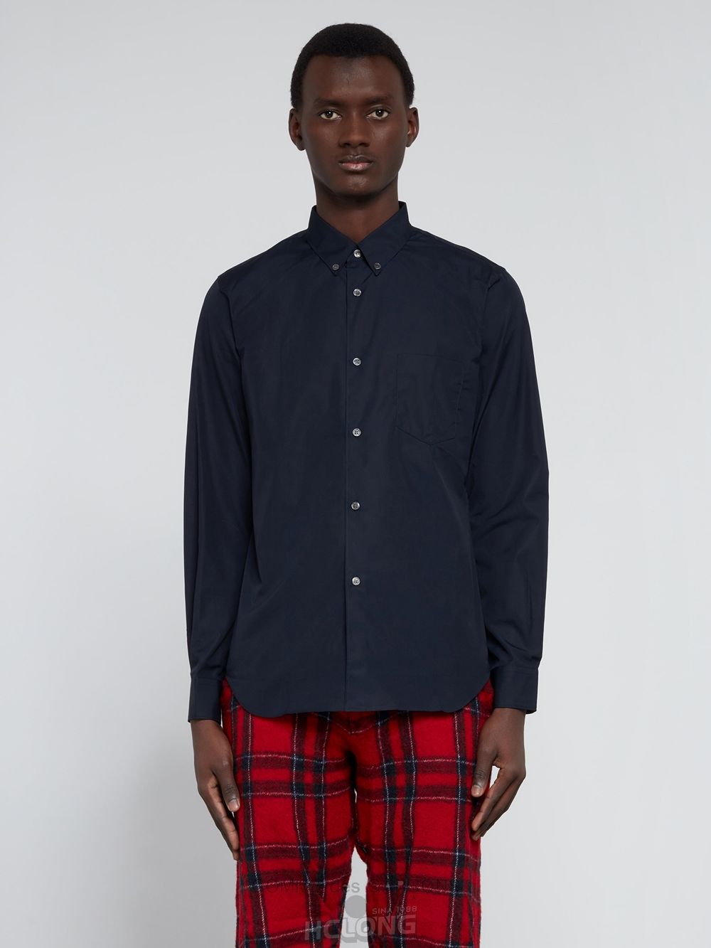 Comme Des Garcons CDG Shirt Forever - Slim Fit Button-Down Bomulds Shirt Toppe Herre Mørkeblå | 58163-QDUS