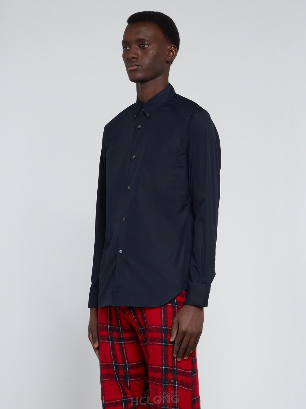 Comme Des Garcons CDG Shirt Forever - Slim Fit Button-Down Bomulds Shirt Toppe Herre Mørkeblå | 58163-QDUS