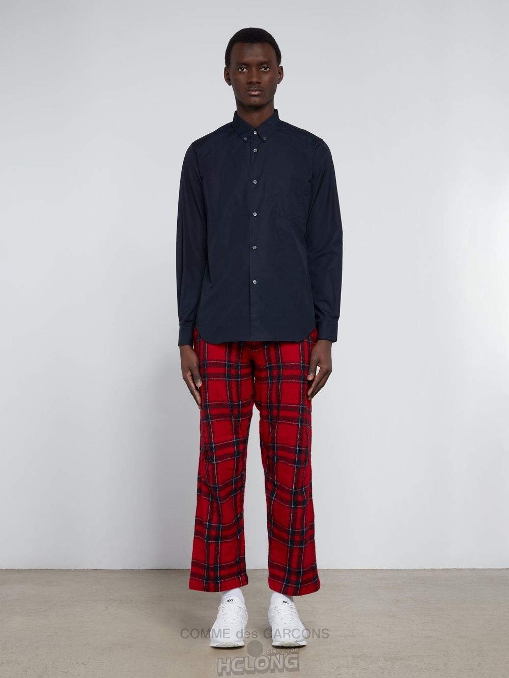 Comme Des Garcons CDG Shirt Forever - Slim Fit Button-Down Bomulds Shirt Toppe Herre Mørkeblå | 58163-QDUS