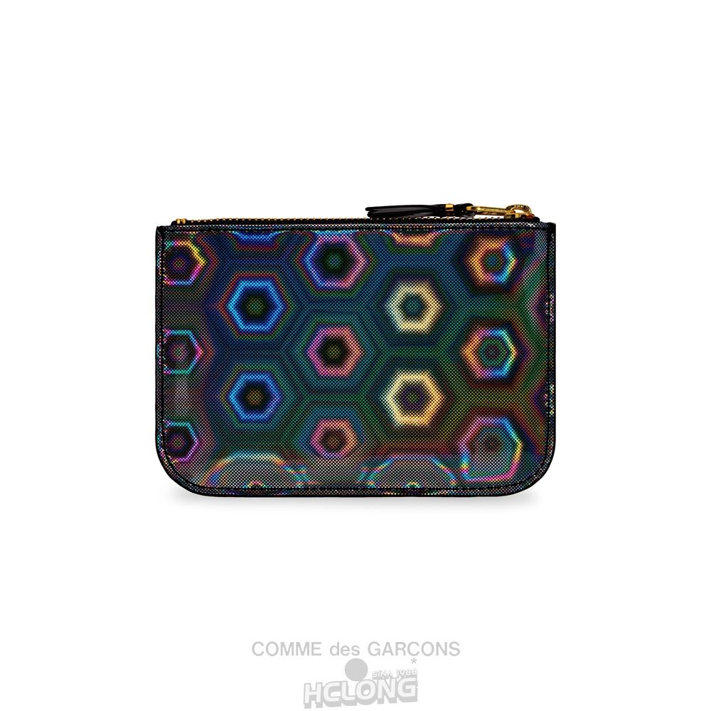 Comme Des Garcons CDG Wallet - Black Rainbow Wallet Zip Pouch - SA8100BR Black Rainbow Sort | 24137-EQNT