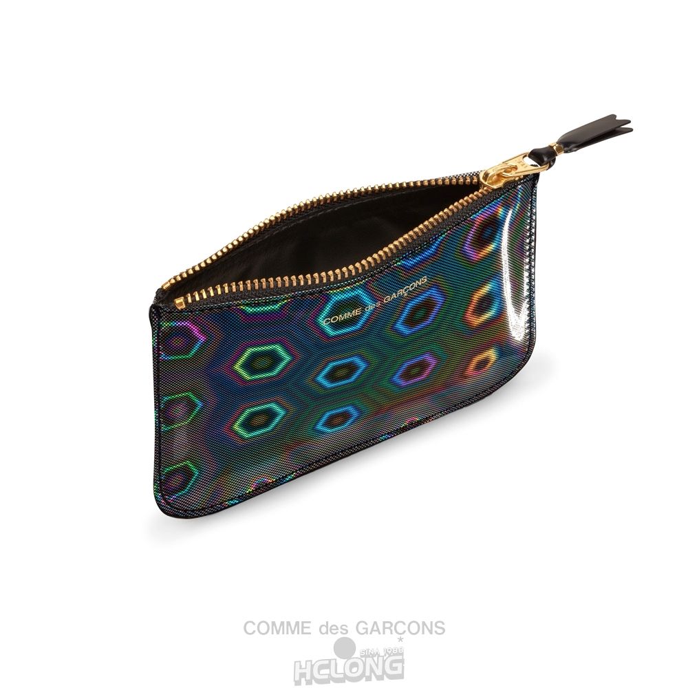 Comme Des Garcons CDG Wallet - Black Rainbow Wallet Zip Pouch - SA8100BR Black Rainbow Sort | 24137-EQNT