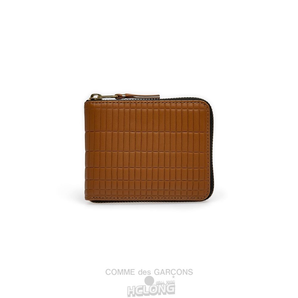 Comme Des Garcons CDG Wallet - Brick Full Zip Around Wallet - SA7100BK Brick Beige | 25046-JYUZ