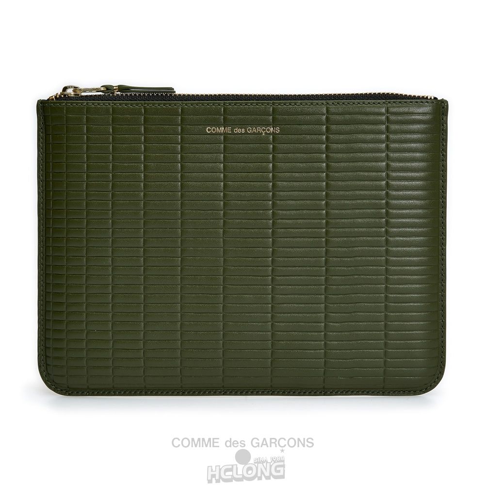 Comme Des Garcons CDG Wallet - Brick Wallet Zip Pouch - SA5100BK Brick Khaki | 38014-HKYQ